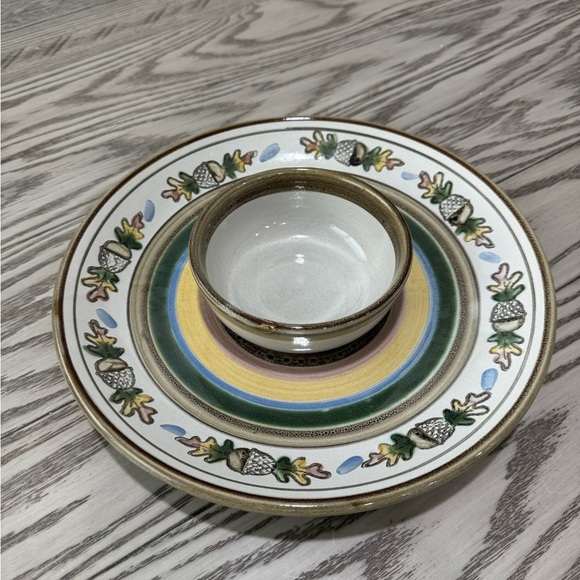 Louisville Stoneware Fall Acorn Chip and Dip Platter - Picture 1 of 6